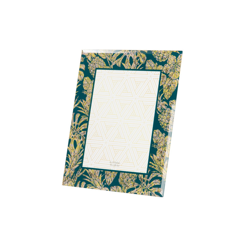 Hedersett Glass Single Picture Frame in Blue/Golden, 28cm H x 23cm W x 2cm D