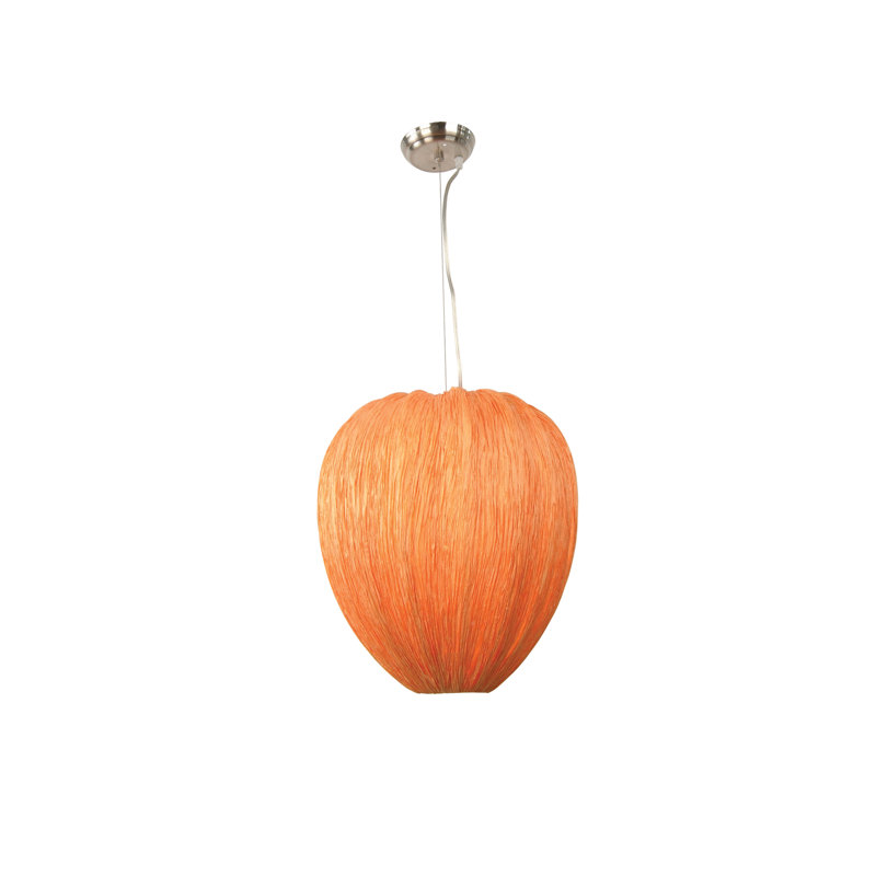 6-Light Orange Chandelier With A Fabric Shade