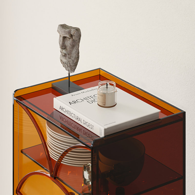 Petite armoire de rangement en acrylique, Orange