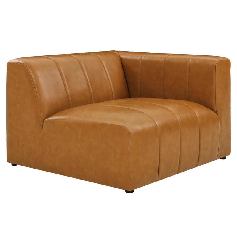 Bartlett 127.5" Wide Faux leather Reversible Modular Corner Sectional
