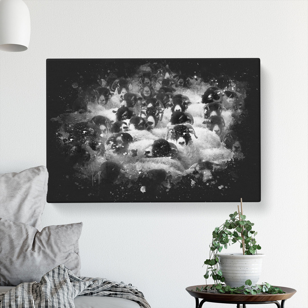 Flock Of Sheep Vol.2 - Wrapped Canvas Painting