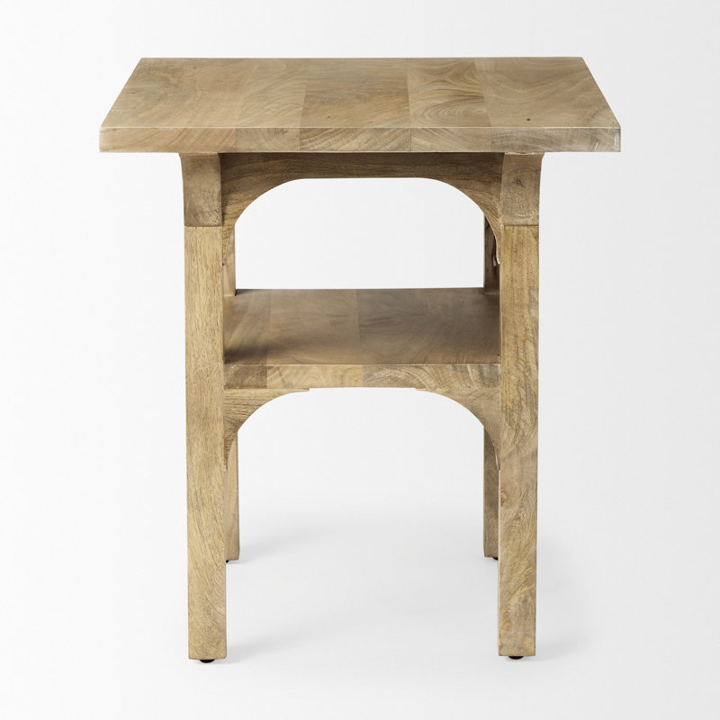 Table de bout en bois massif avec rangement Colmont