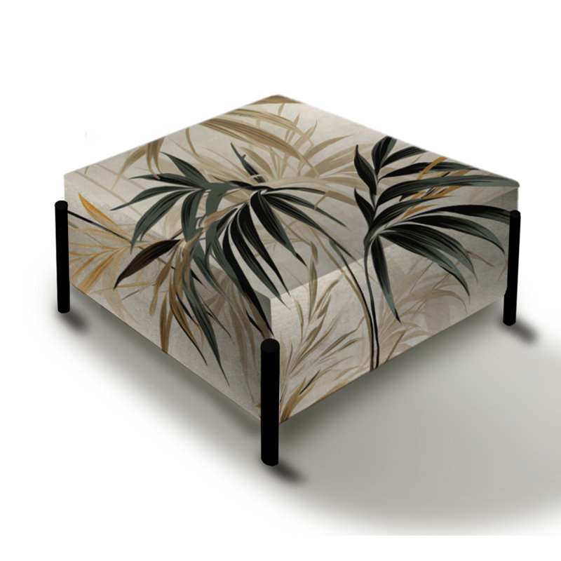Driftwood Zen Tropical - Grand repose-pieds carré tropical