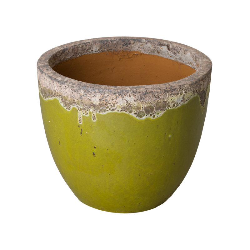 Handmade Ceramic Pot Planter, Spa Blue, 24" H x 28" W x 28" D
