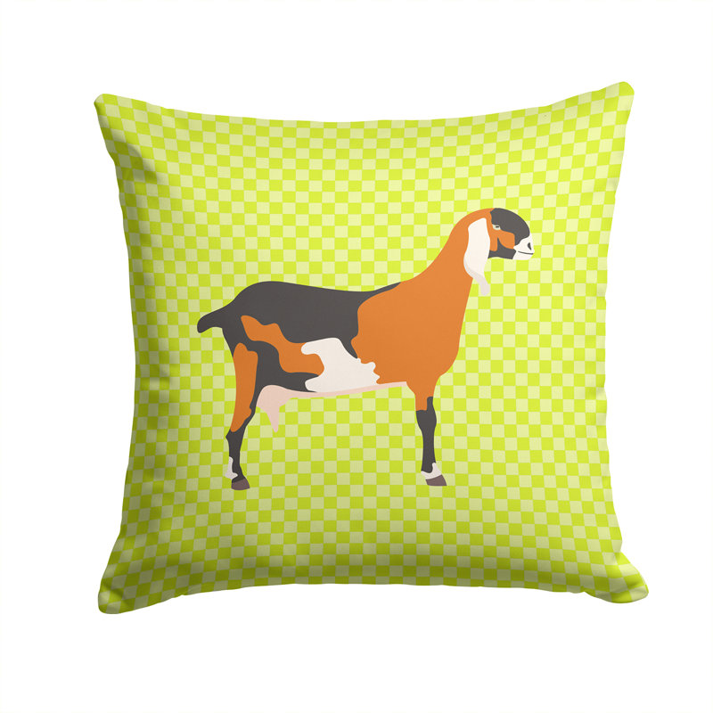 Coussin décoratif d’extérieur à contrôle de chèvre nubien, Vert, 14 po x 14 po