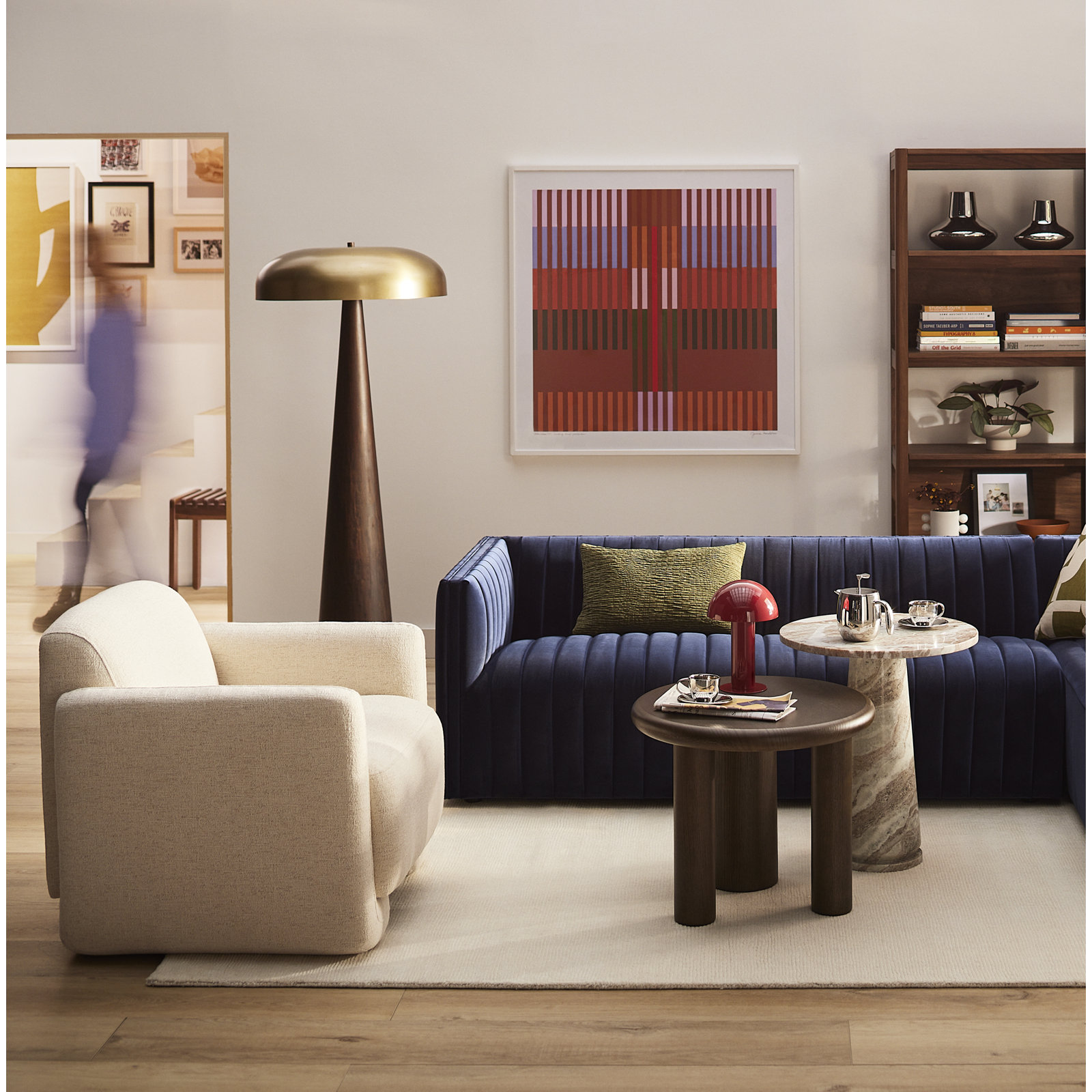 Alysson Marble End Table, Beige