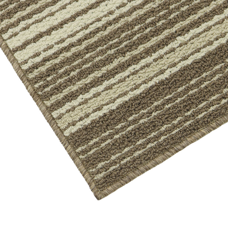Non-Slip Striped Indoor Doormat, Rectangle W40 x L70 cm, Caramel