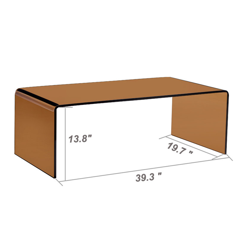 Dasher Coffee Table, H 13,8 po x L 39,3 po x l 19,7 po, Non, Marron
