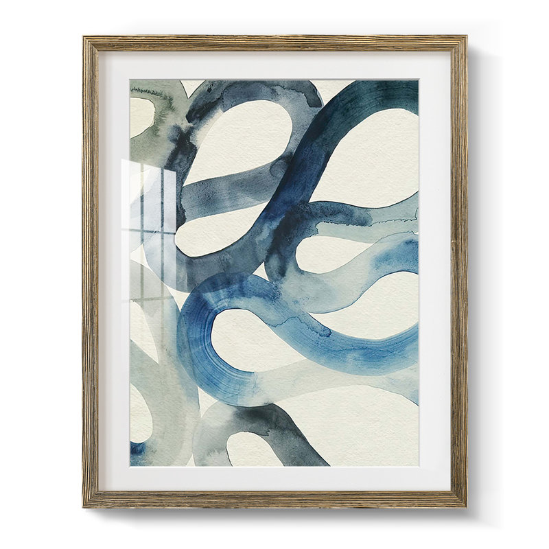 «Sea change I», reproduction encadrée, Papier avec cadre noyer, Blanc