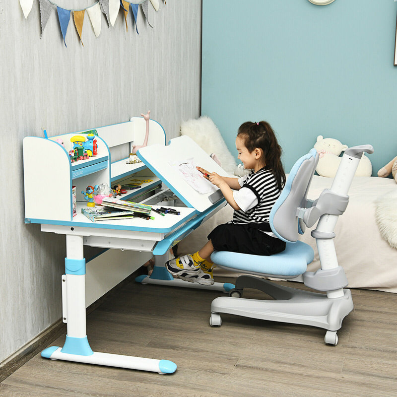 Chaise de bureau pour enfants Fulcher, Bleu