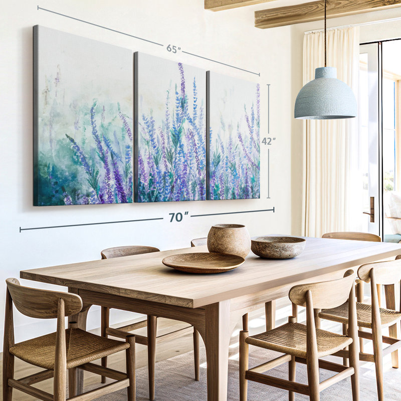 «Lavender Floral Garden» sur toile, H 42 po x l 65 po