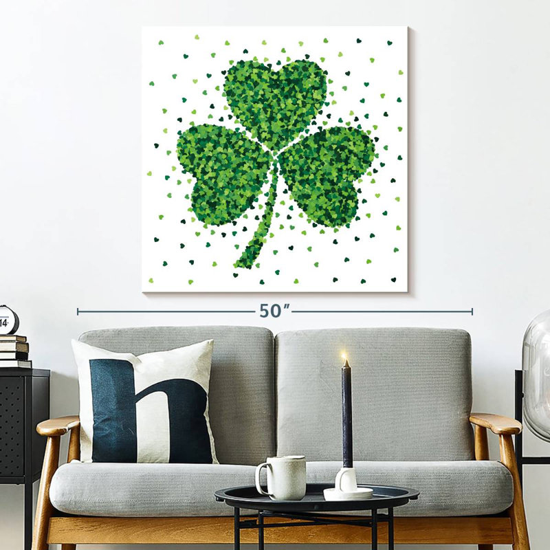 Harnek Hearts Forming Shamrock, 33" H x 33" W