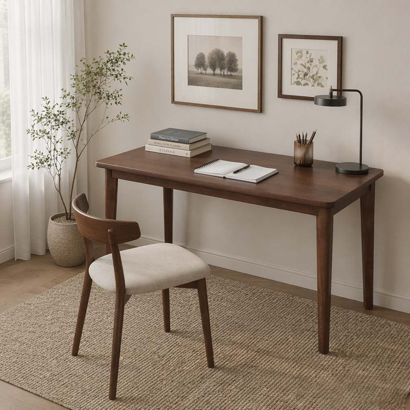 Bureau moderne en bois massif, 55,1 po x 19,7 po