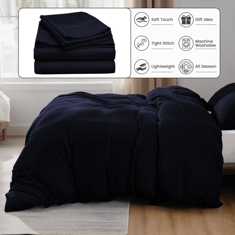 Luxury Grey Microfiber Duvet Cover Set – Hotel-Quality, Ultra-Soft, Durable, Lightweight Bedding With Matching Pillowcases