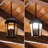 Bronze LED Hanging Lantern with Flickering Flame, Dual Modes, Water Glass, Wall Switch
