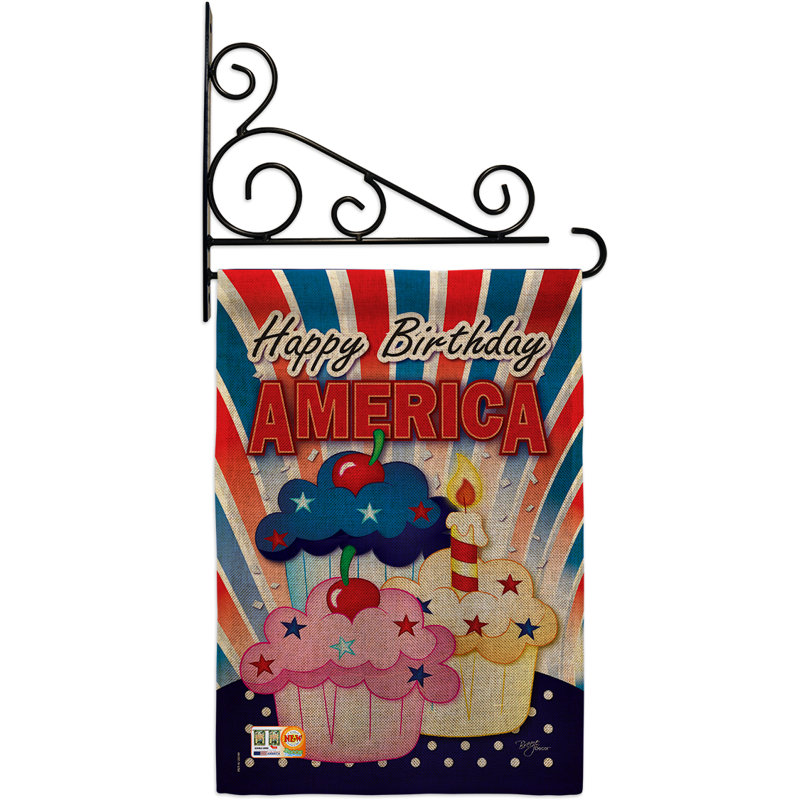 Polyester de 2 côtés en polyester 19 po american petits gâteaux ensemble de drapeau