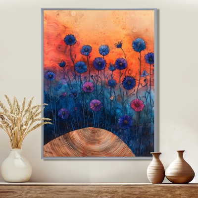 Cornflowers Garden At The Barn On Slide I - Cornflowers, art mural