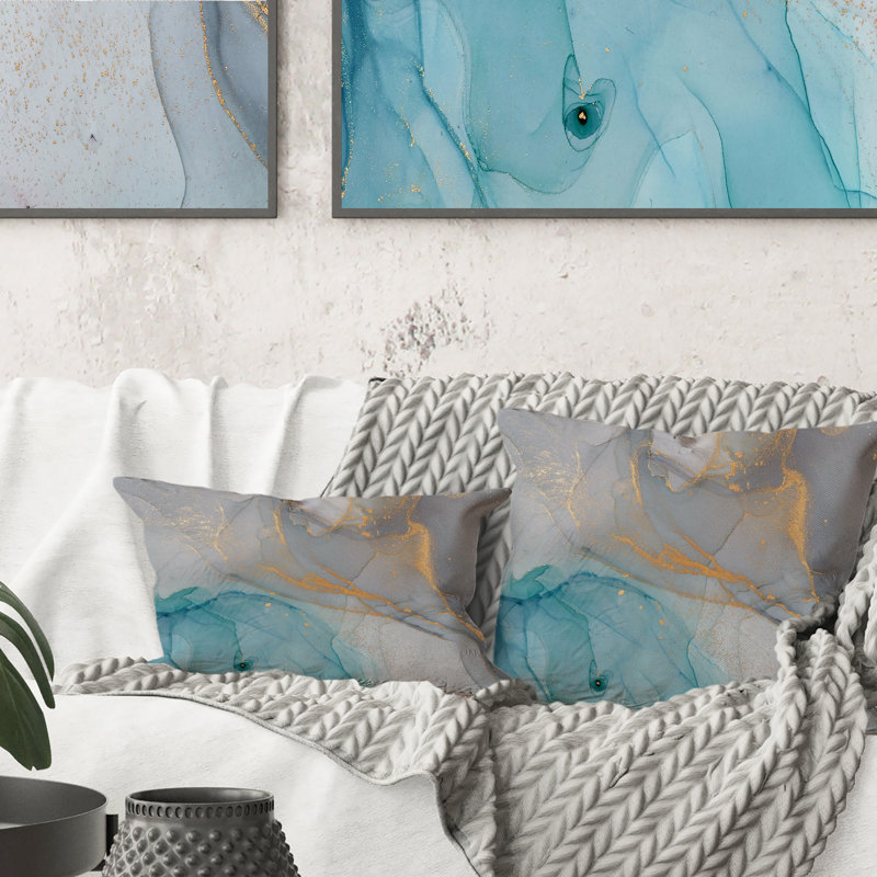 Abstract Reversible Throw Pillow, 18" x 18"