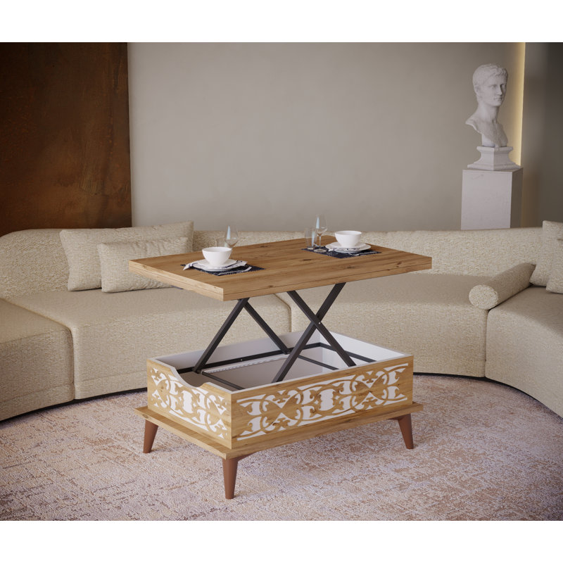 Codecido Lift Top Extendable Frame Coffee Table with Storage