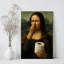 2 pièces, art mural sur toile encadré 1Pc, Mona Lisa, papier de toilette, impression sur toile de style réaliste classique