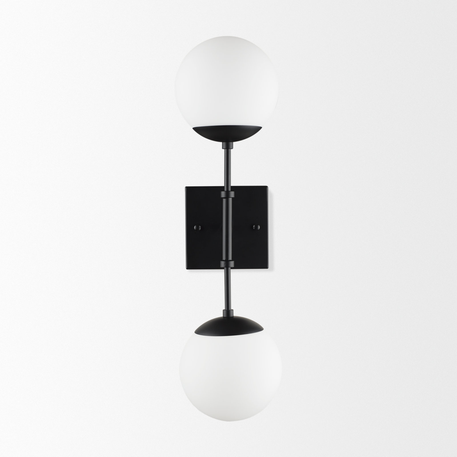 Benton 2 Light Glass Dimmable Wall Scone, Matte Black