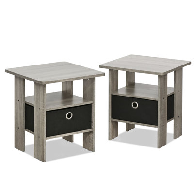 Joseph Side Table Nightstand with Bin Drawer, 2 per set