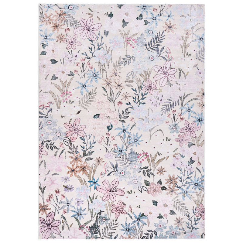 Floral Area Rug, Rectangle 140 x 200 cm