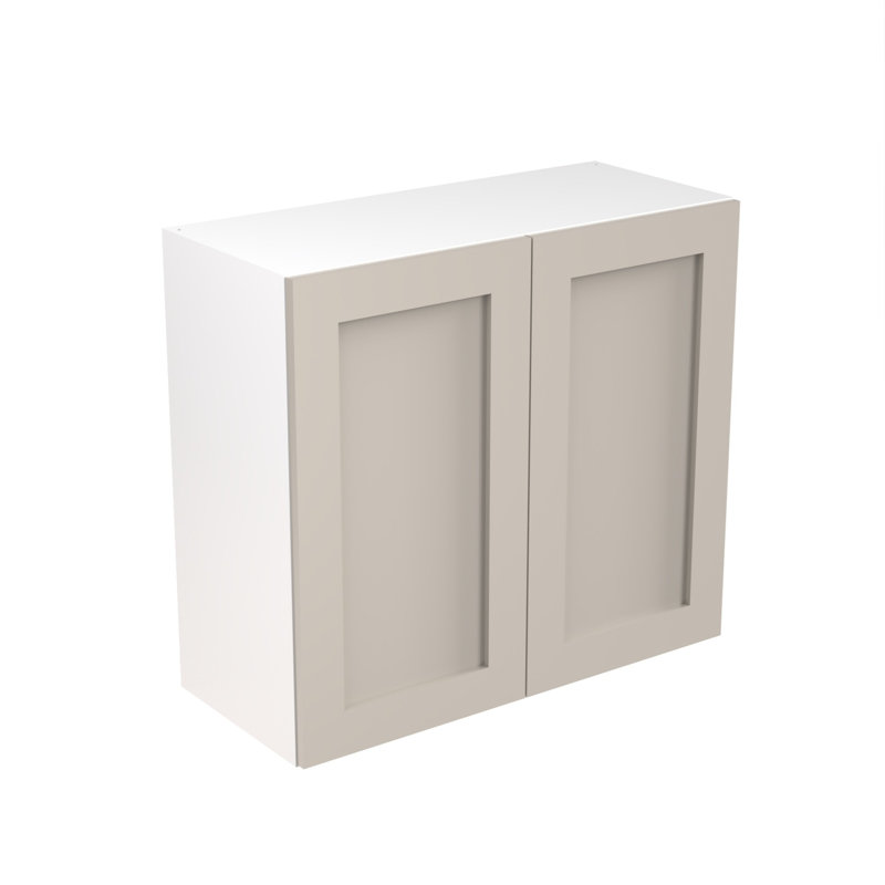 KitchenKit Flatpack Shaker Ultra Matt Wall Unit, 72cm H x 80cm W x 33cm D, Light Grey