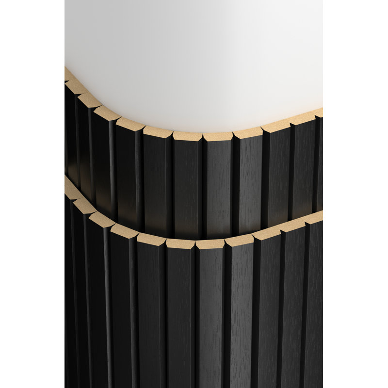 Panneaux muraux trapézoïdaux flexibles 94 po x 12 po - Décoration murale aspect bois 3D, Noir sculpté