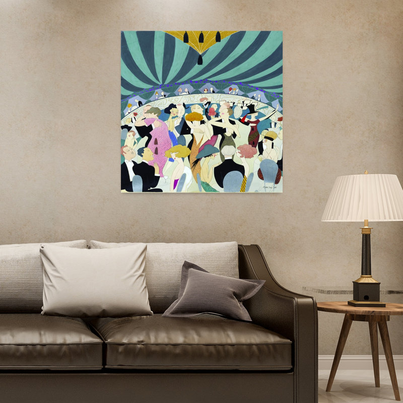 Soirée abstraite, art contemporain, H 32 po x l 32 po