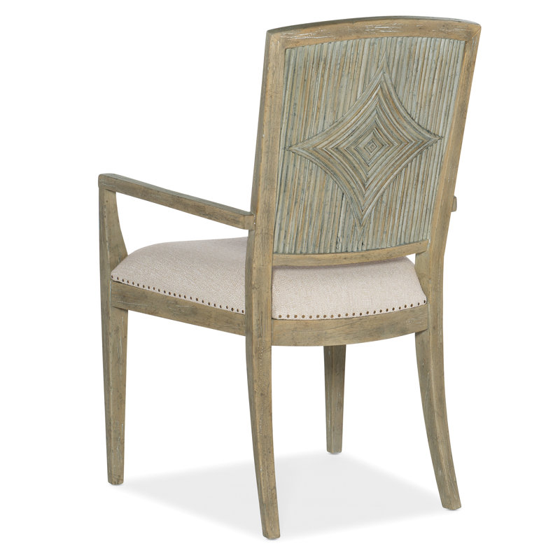 Chaise avec accoudoirs à garniture piquée, Naturel