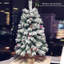 Arbre de Noël artificiel pré-éclairé 3 pi, arbre de Noël enneigé avec 70 lumières DEL, 140 branches, 7 pommes de pin, 10 baies rouges pour bureau, alimenté par piles