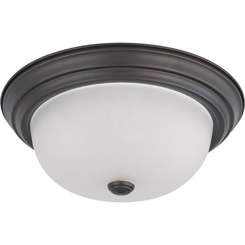 Plafonnier encastré 2 lumières Toulon, Bronze acajou, H 5,38 po x l 5,38 po x P 13,13 po