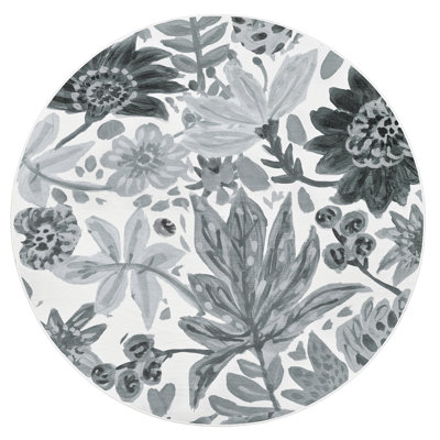 My Magic Carpet Floral Bloom Grey Washable Rug