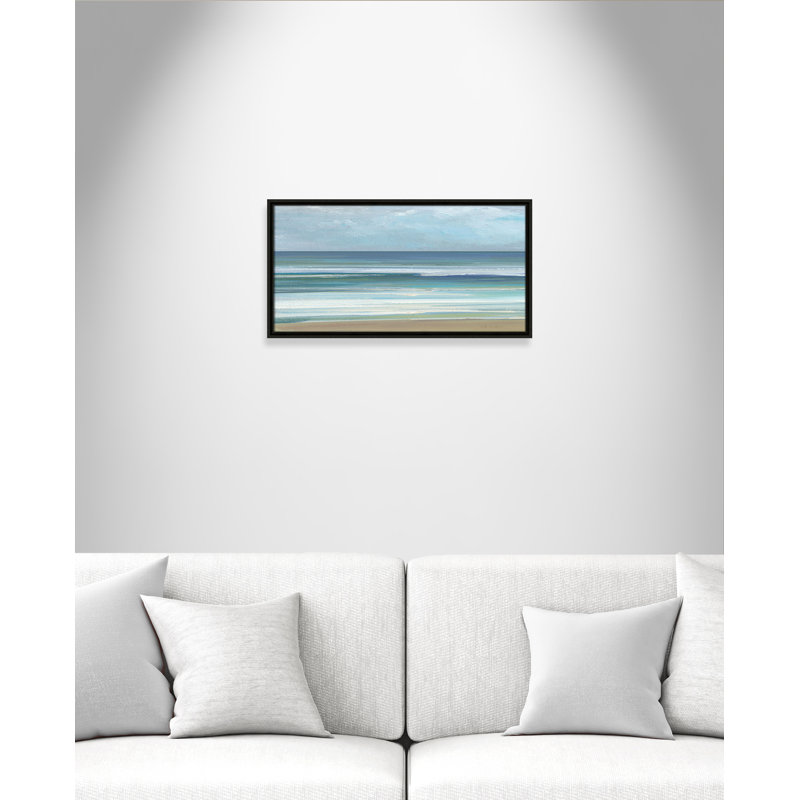 Gentle Waves I - Panorama Version Print by Sally Swatland, 13.5" H x 25.5" W, Espresso