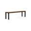 Banc en bois élégant avec base en métal pour la cour arrière, banc de l 63 po, P 15 po, H 17,44 po, espace de soutien de couleur, large, profond, haut, teinté