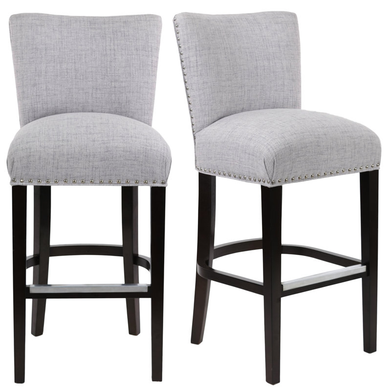 Upholstered Counter Stool, Silver