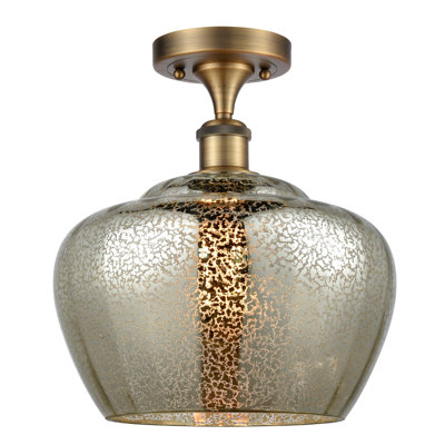 Renee Single Light Glass Semi Flush Mount
