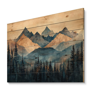 Mountain Forest Pine Tree Roots V - Paysage de montagnes, reproduction sur bois - sur bois de pin naturel
