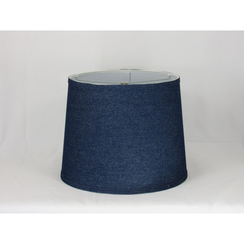 Abat-jour tambour en coton (araignée) de couleur bleue, H 10 po x l 12 po x P 12 po