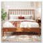 Grand lit plateforme en bois de bambou massif avec tête de lit haute de 46,5 po-1126133864-1126133867