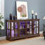 Magnifique vitrine antique en cerisier avec tablettes réglables et éclairage à DEL