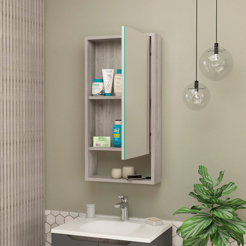 Rectangle Medicine Cabinet With Mirror, White