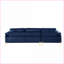 Sectional Sofa with Chaise for Movie/Game Days, Mid-Century Modern, Plush Velvet, Solid Wood Frame | Velvet | Standard-680042082