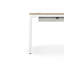 eFloat Quattro, 23 in. D x 58 in. W Sit-Stand Desk with Carbon Black Base, Carbon Black Painted Wood Top, and Black Salzburg Leather Cable Manager-389062320-389062326