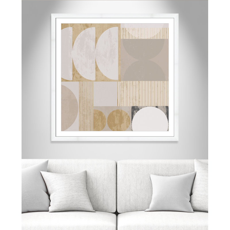 «Golden Balance II» par , 42.5'' W x 42.5'' H, Matted Print, Satin White