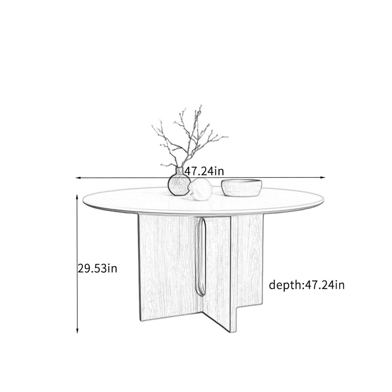 Table de salle à manger durable avec espace spacieux., H 29,53 po x L 47,24 po x l 47,24 po