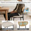 Ensemble de 6 chaises de salle à manger rembourrées avec dossier incurvé et pieds en métal, beige