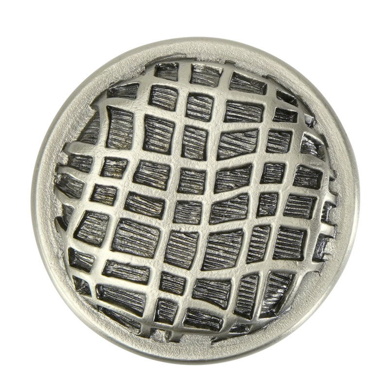 LINEN WEAVE KNOB IN ANTIQUE NICKEL PLATE