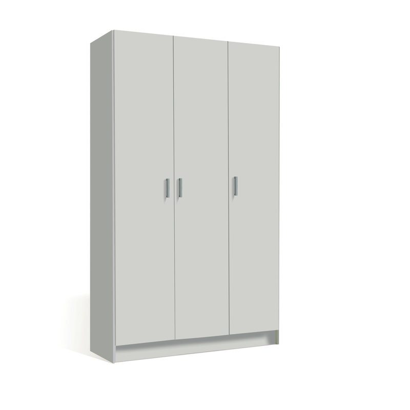 Multipurpose Cabinet Beaumont With 3 Doors, Shoe Rack Wardrobe, Broom Closet, 109X37H180 Cm, White